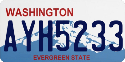 WA license plate AYH5233