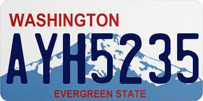 WA license plate AYH5235