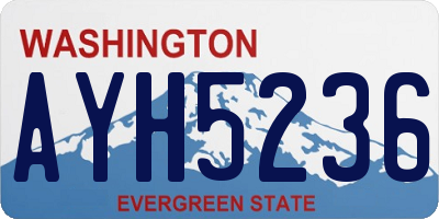 WA license plate AYH5236