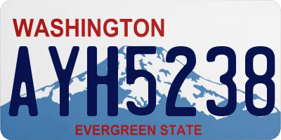 WA license plate AYH5238