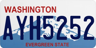 WA license plate AYH5252
