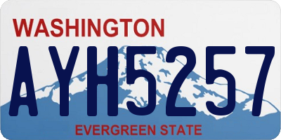 WA license plate AYH5257