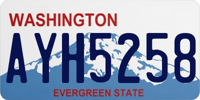 WA license plate AYH5258