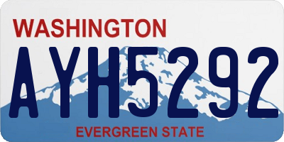 WA license plate AYH5292
