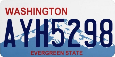 WA license plate AYH5298