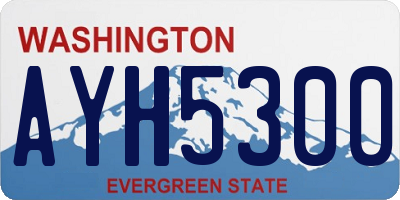 WA license plate AYH5300