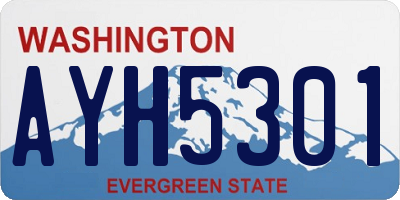 WA license plate AYH5301