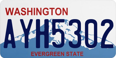 WA license plate AYH5302