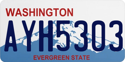 WA license plate AYH5303