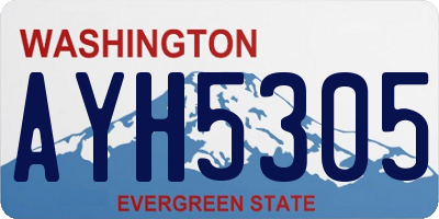 WA license plate AYH5305