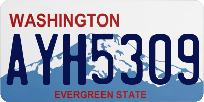 WA license plate AYH5309