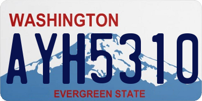 WA license plate AYH5310