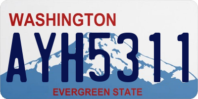 WA license plate AYH5311