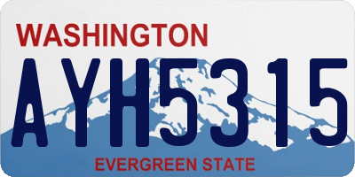 WA license plate AYH5315