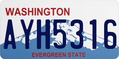 WA license plate AYH5316