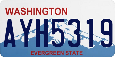 WA license plate AYH5319
