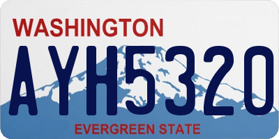 WA license plate AYH5320