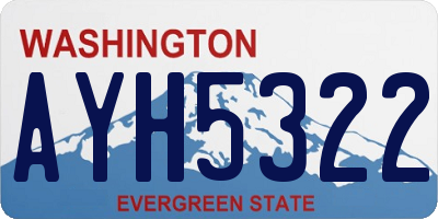 WA license plate AYH5322