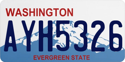 WA license plate AYH5326