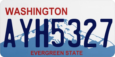 WA license plate AYH5327