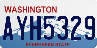 WA license plate AYH5329