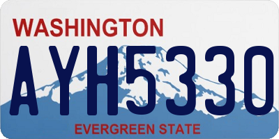 WA license plate AYH5330