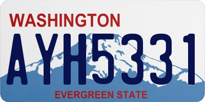 WA license plate AYH5331