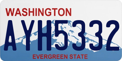 WA license plate AYH5332