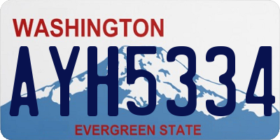 WA license plate AYH5334