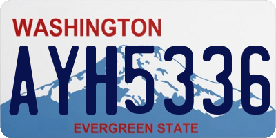 WA license plate AYH5336