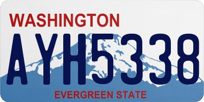 WA license plate AYH5338