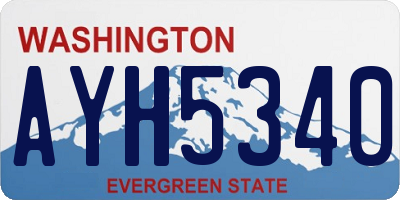 WA license plate AYH5340
