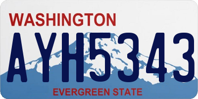 WA license plate AYH5343