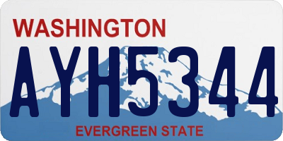 WA license plate AYH5344