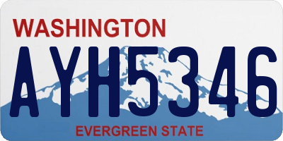 WA license plate AYH5346