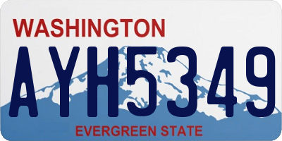 WA license plate AYH5349