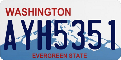 WA license plate AYH5351
