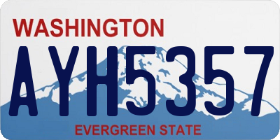 WA license plate AYH5357
