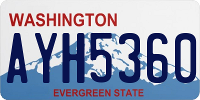 WA license plate AYH5360