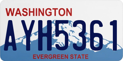 WA license plate AYH5361
