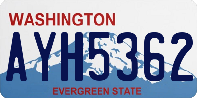 WA license plate AYH5362