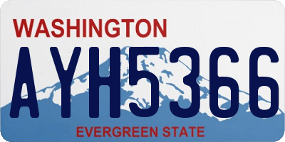 WA license plate AYH5366