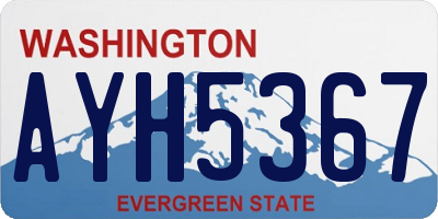 WA license plate AYH5367