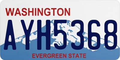 WA license plate AYH5368