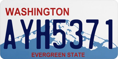 WA license plate AYH5371