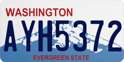 WA license plate AYH5372