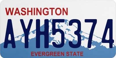 WA license plate AYH5374