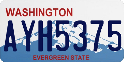 WA license plate AYH5375