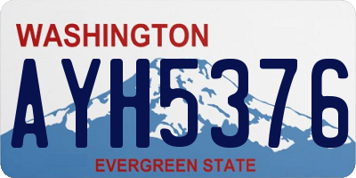 WA license plate AYH5376