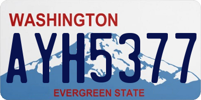WA license plate AYH5377